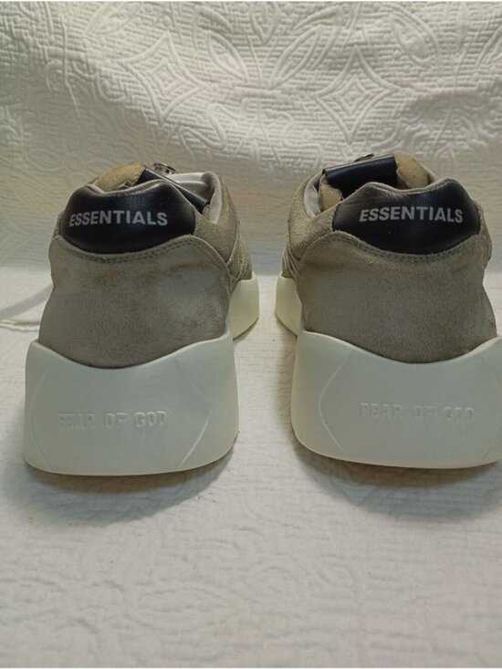 Fear Of God Essentials Mens Suede & Mesh Gray Lace-Up Sneakers Size 42 US (9.5)